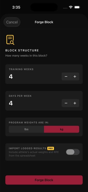Block structure config