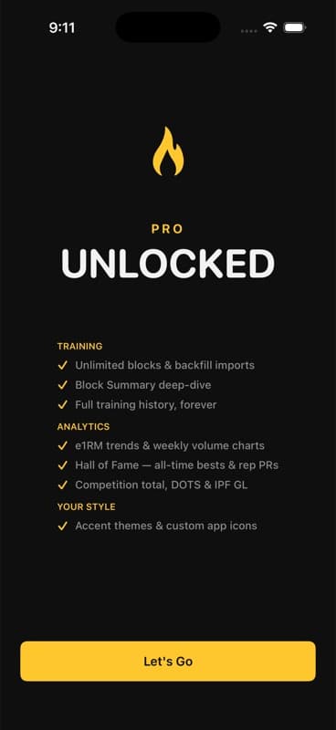 Pro unlocked celebration